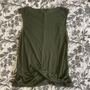 Green cupcakes and cashmere tank, twist back